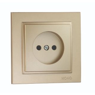 102-222208-117-Електрически контакт за вграждане, 16A, 250VAC, (порцеланова основа), Mono Electric Despina Metallic, Титан - Златист