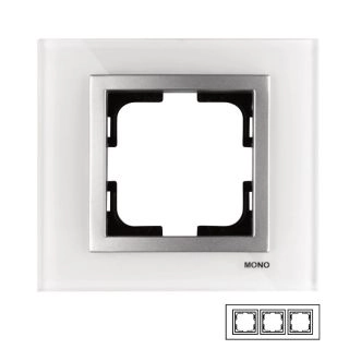 107-710000-162-Mono Style Glass Тройна рамка Бяло стъкло