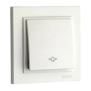 102-190025-155-Ключ-бутон звънчев за вграждане с LED индикация, Mono Electric Despina, Бял