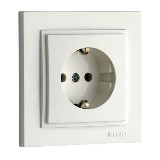 102-190021-117-Електрически контакт за вграждане, 16A, 250VAC, Mono Electric Despina, Бял