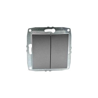 500-002425-102-Ключ двоен сх.5 (Механизъм с панел, без рамка), Mono Electric Despina Metallic, Антрацит
