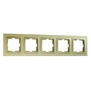 102-220000-166-Шесторна рамка за хоризонтален или вертикален монтаж, Mono Electric Despina Metallic, Титан - Златист