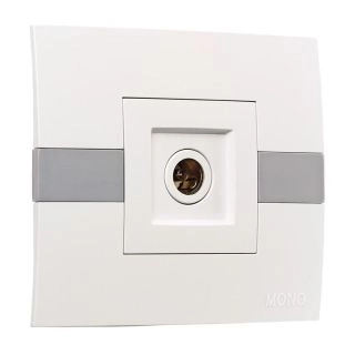 101-010204-127-Розетка TV - преходна, Mono Electric Eco,  Бял-Сив